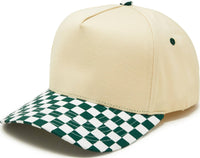 Funky Junque - Two Tone Vintage Snapback Hat - Green Checker/Beige