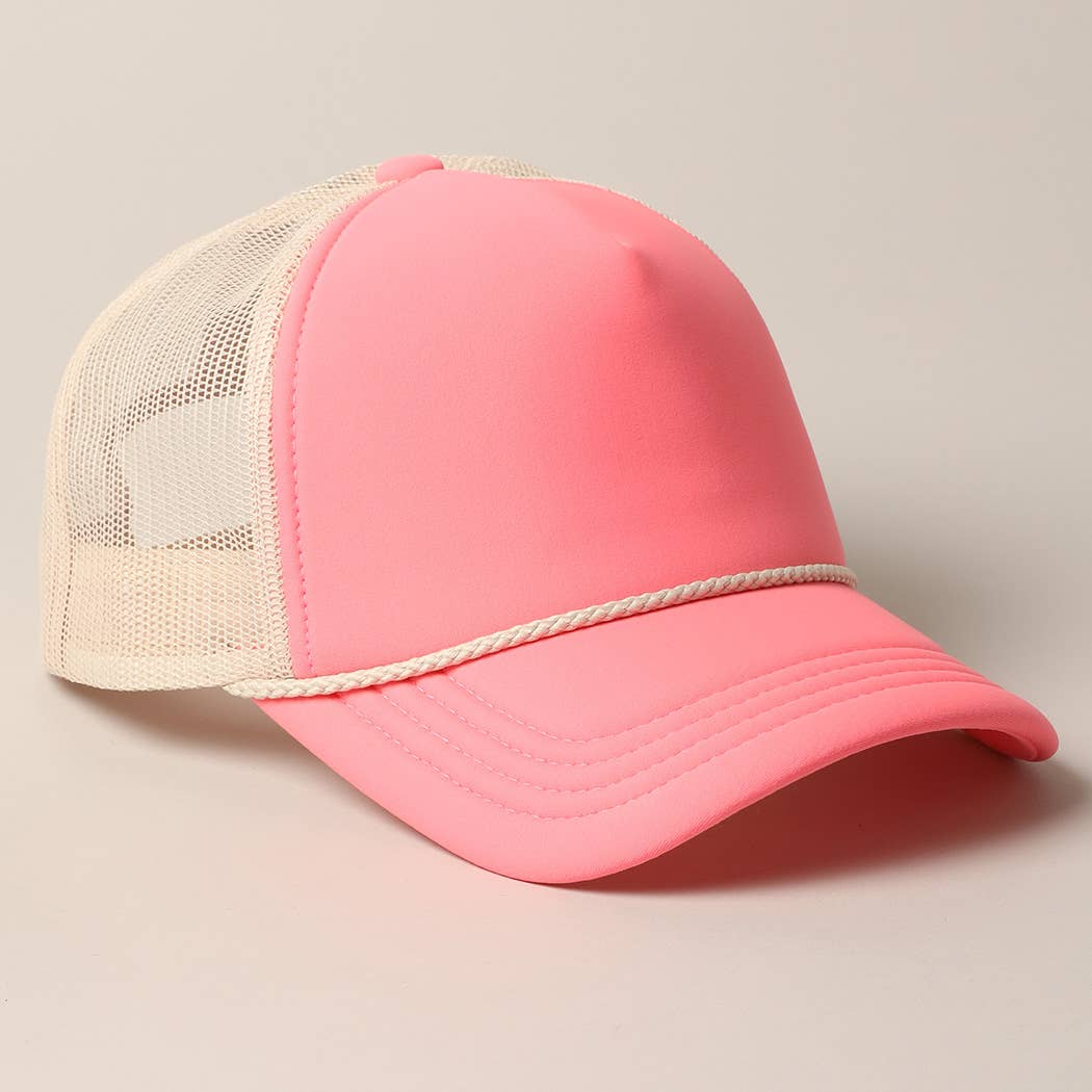 Classic Foam Front Trucker Hat: Lavender-Cream