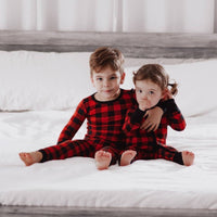 millie + roo - TWO PIECE SET- Red Buffalo Plaid