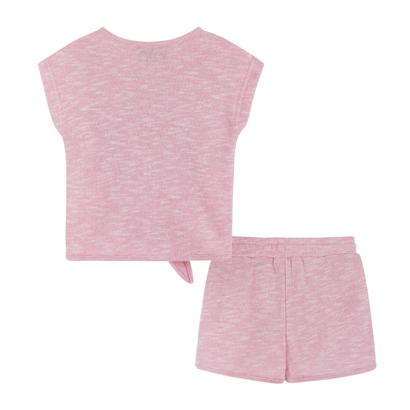 Andy & Evan Girls Toddler Pink Heart Short Set