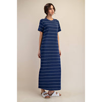Rae Mode Modal Scuba Stripe Maxi Dress: Cream/Black