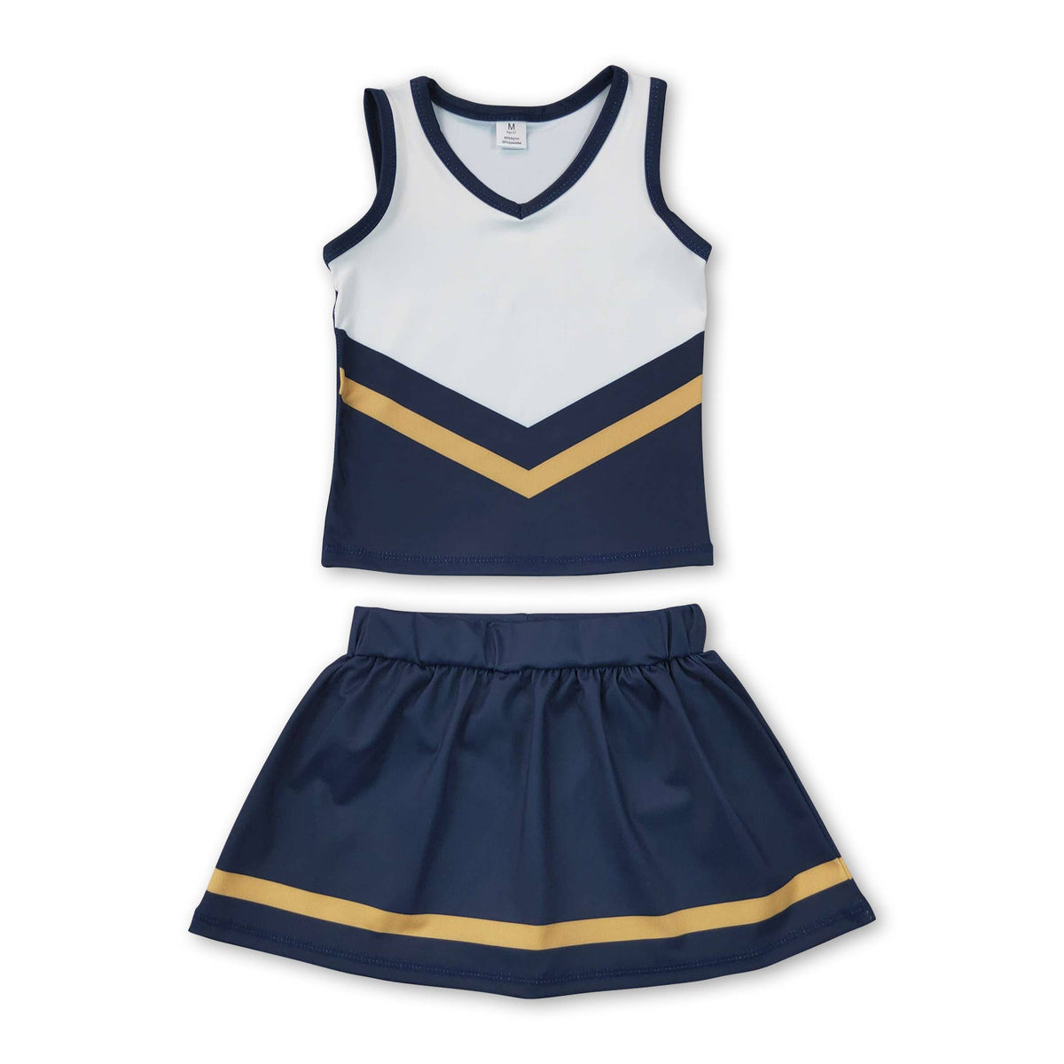 Yawoo Garments - Sleeveless white maroon top skirt girls team cheer active set: Red white / 6-7T