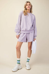 Rae Mode Mineral Washed French Terry Short Set: Mocha