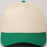 Fashion City - Plain Two-Tone Canvas Cotton Trucker Hat: BLK / ONE SIZE