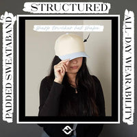 Funky Junque - Women's 2-Tone Blank Cap - Stripes - Light Blue/Beige