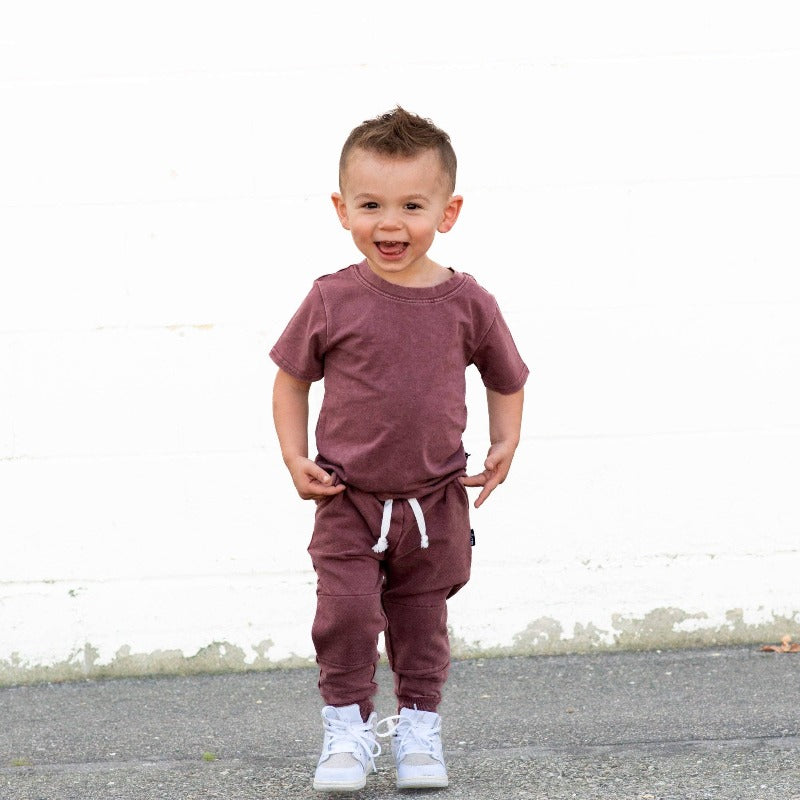 Children's Oxblood Snow Wash Basic Tee