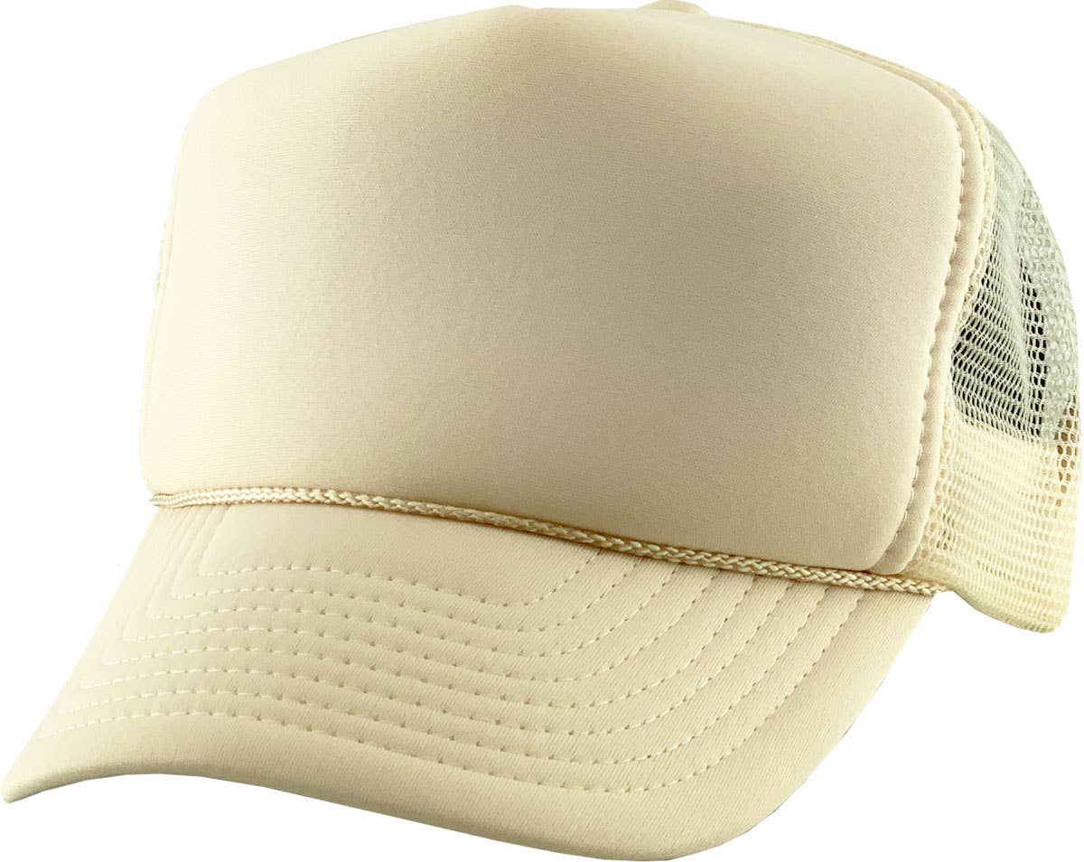 Classic Foam Front Trucker Hat: Ivory