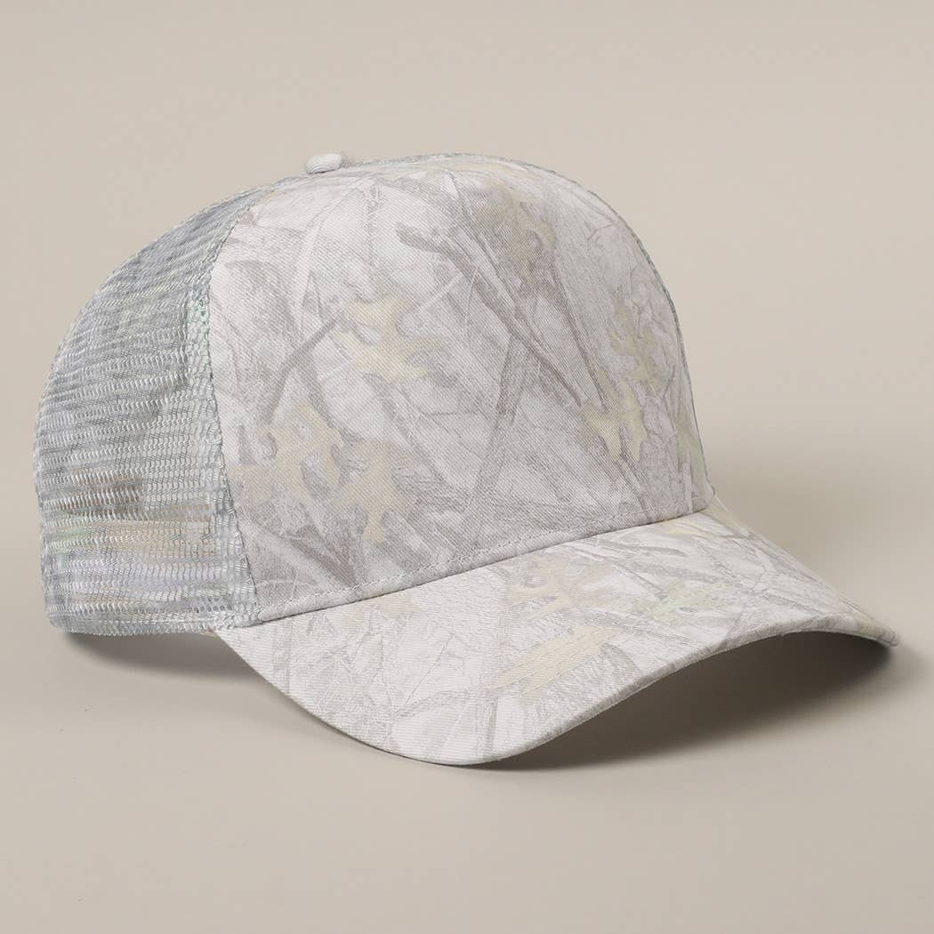 Classic Foam Front Trucker Hat: White Camo
