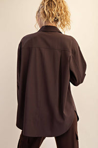 Rae Mode White Crinkle Woven Oversized Shirt