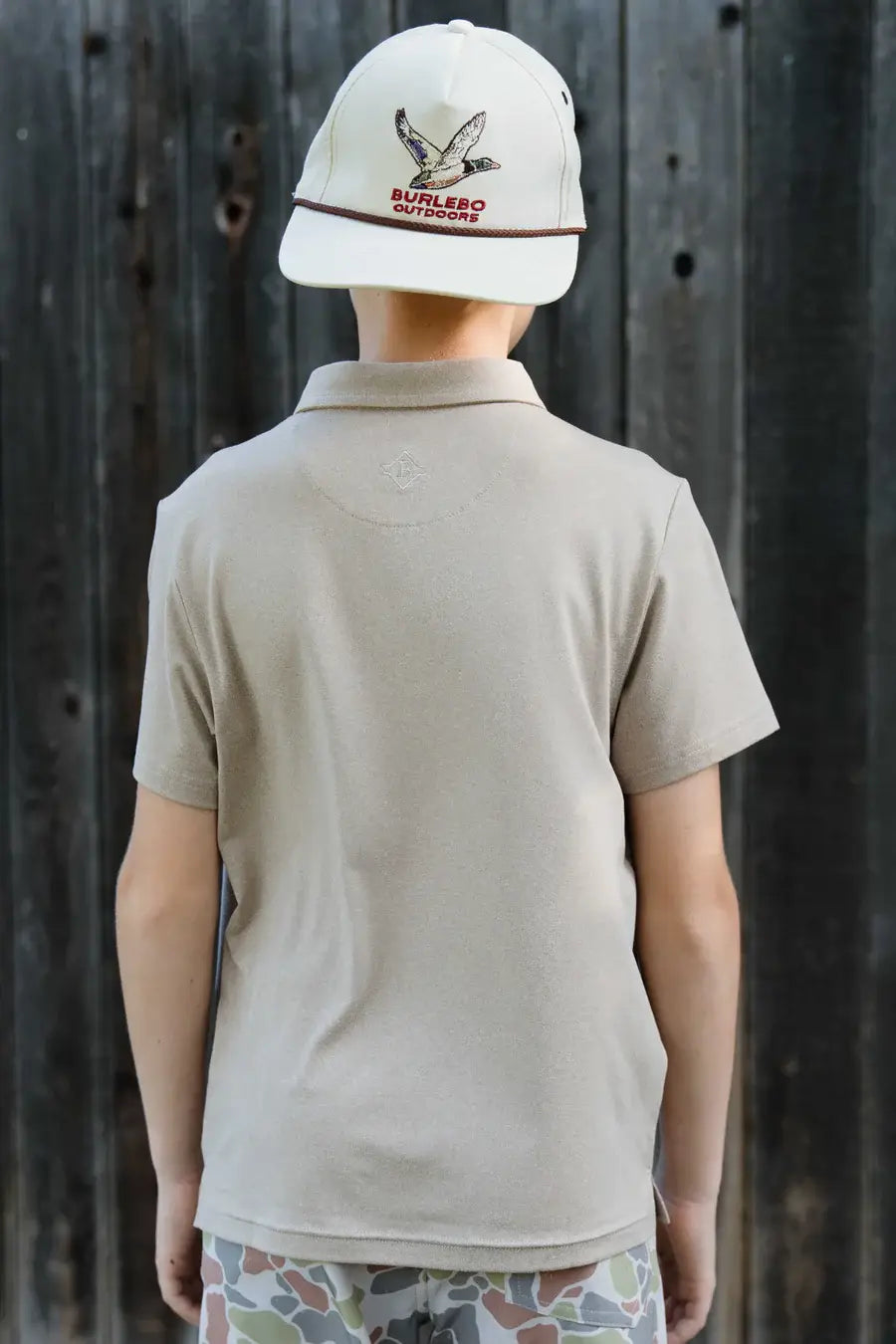 Youth Performance Polo - Heather Khaki