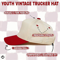 Funky Junque - Kids/Baby Two Tone Vintage Cap - Red/Beige: Kids (2-9 Years)