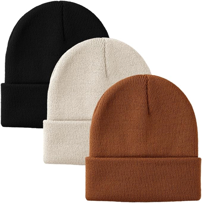 Youth Winter Knit Ribbed Beanie with Cuff