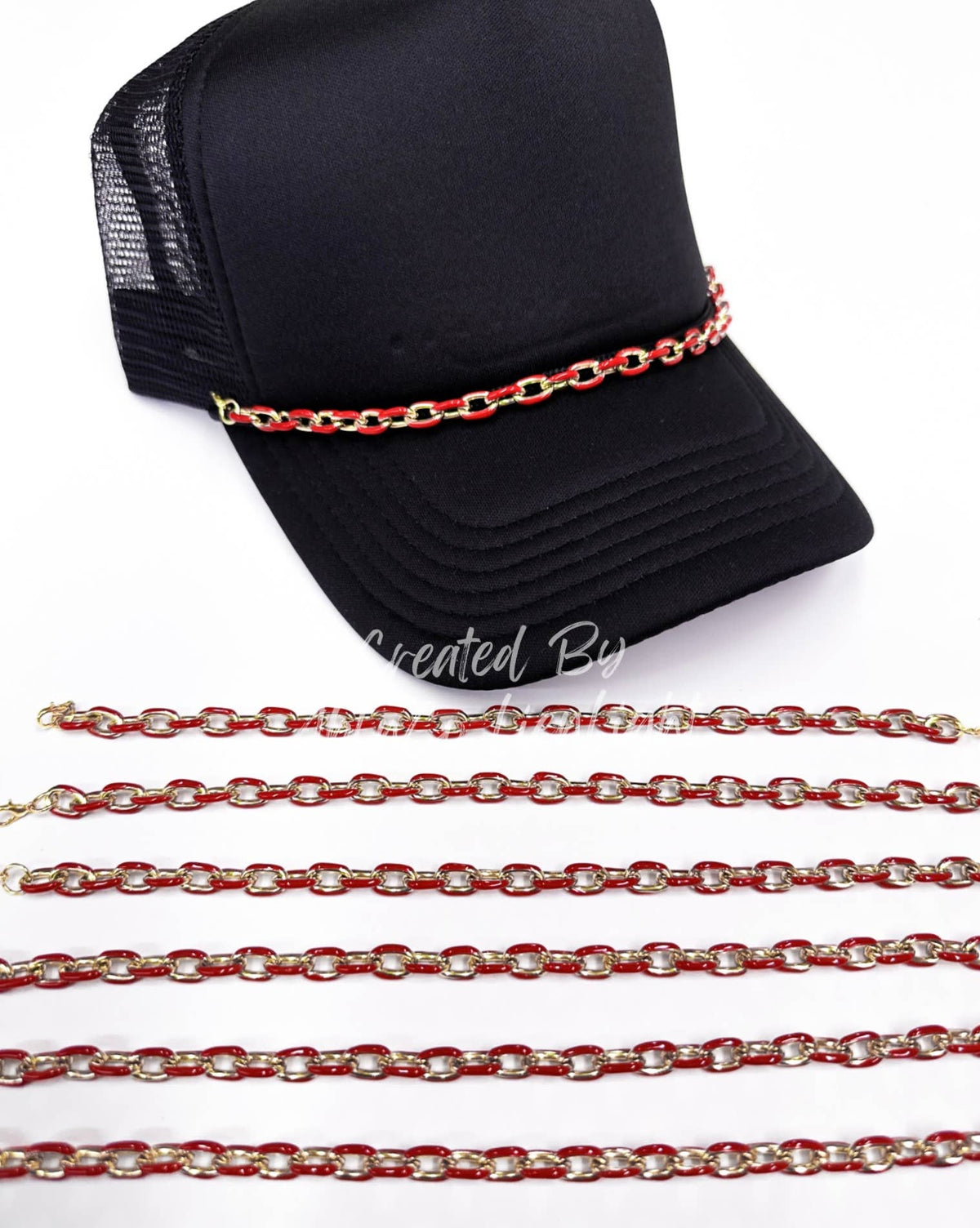 ABLN Boutique - Red links trucker hat chain accessories chain for hats