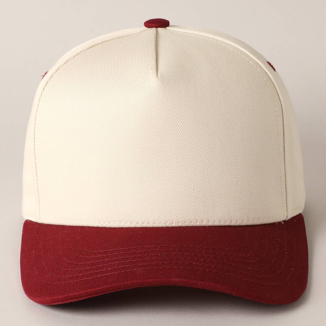 Fashion City - Plain Two-Tone Canvas Cotton Trucker Hat: BLK / ONE SIZE