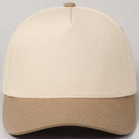 Fashion City - Plain Two-Tone Canvas Cotton Trucker Hat: BLK / ONE SIZE