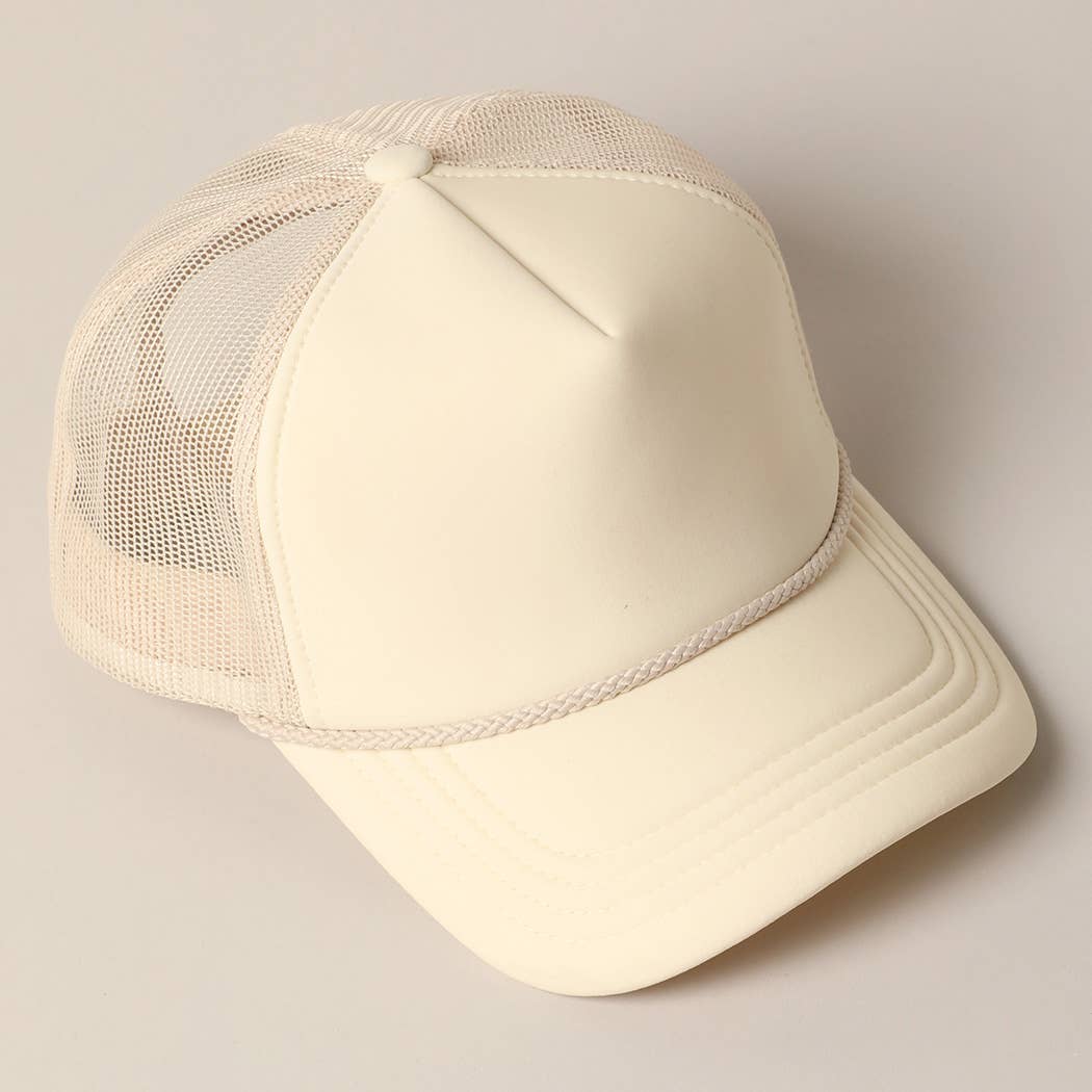 Classic Foam Front Trucker Hat: Lavender-Cream