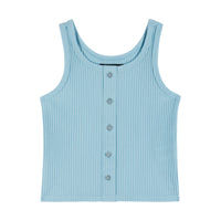 Andy & Evan Girls Blue Ribbed Button-Front Tank Top w/ Skort