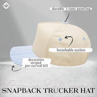 Funky Junque - Women's 2-Tone Blank Cap - Stripes - Light Blue/Beige