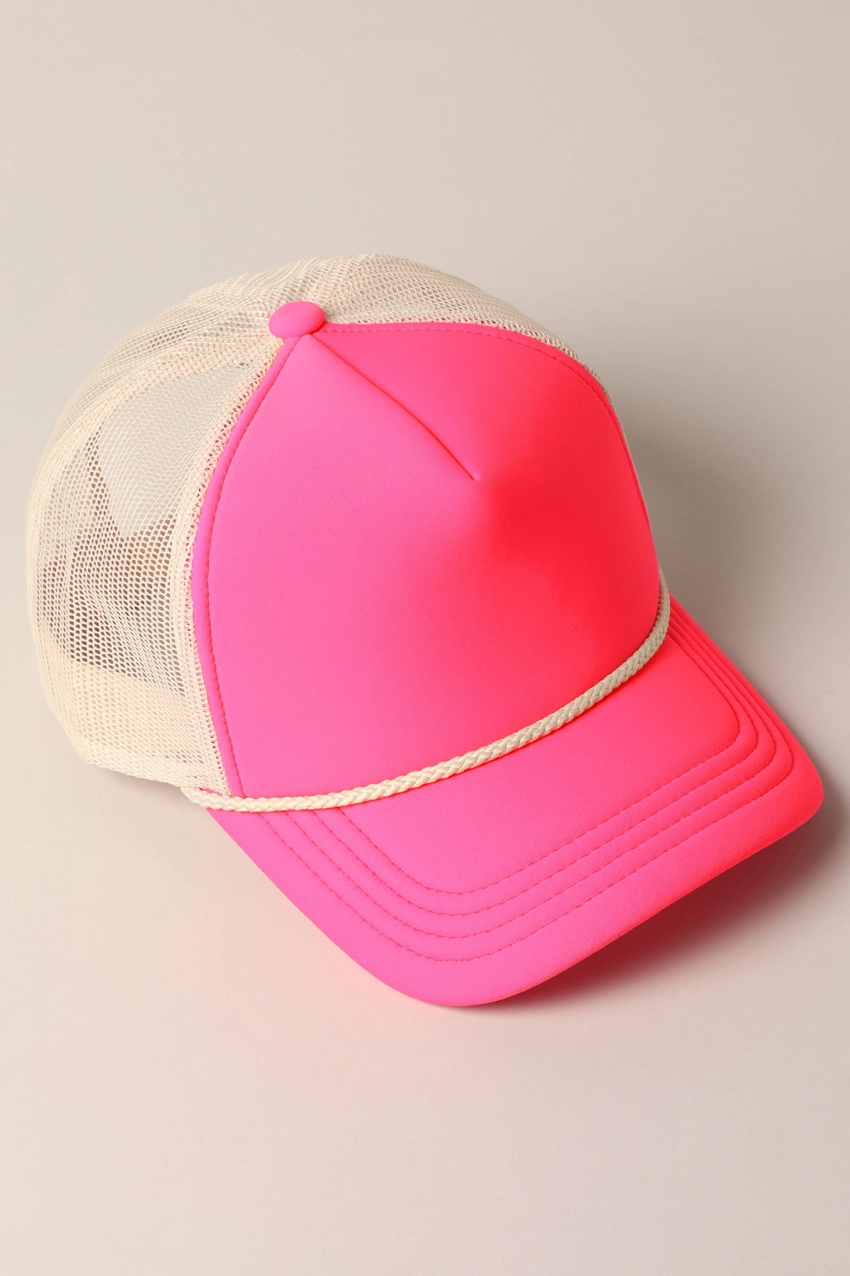 Classic Foam Front Trucker Hat: Lavender-Cream