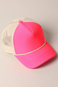 Classic Foam Front Trucker Hat: Lavender-Cream
