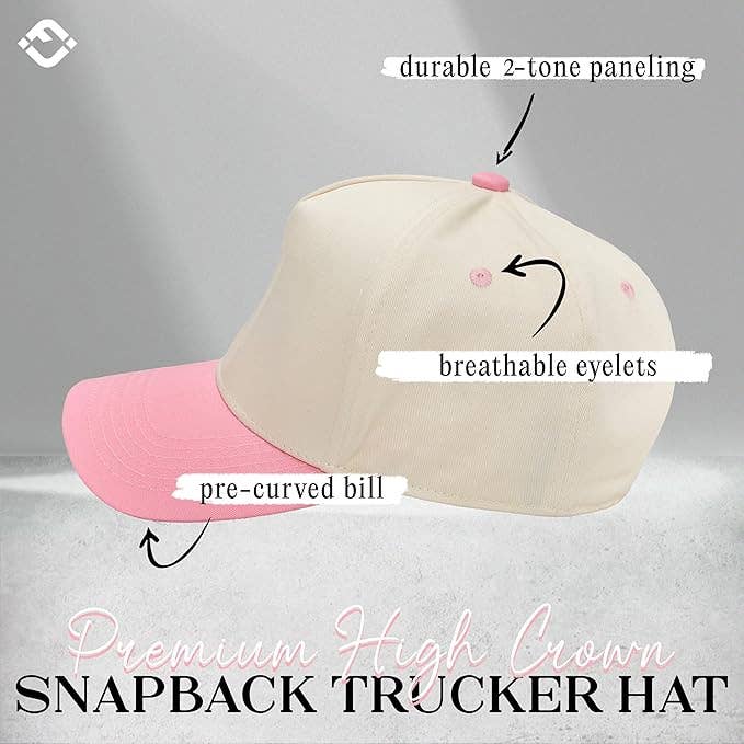 Funky Junque - Two Tone Vintage Snapback Hat - Pink/Beige