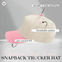 Funky Junque - Two Tone Vintage Snapback Hat - Pink/Beige