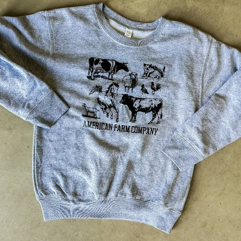 Western AFC ‘Animals’ Grey Crewneck- Toddler/Youth