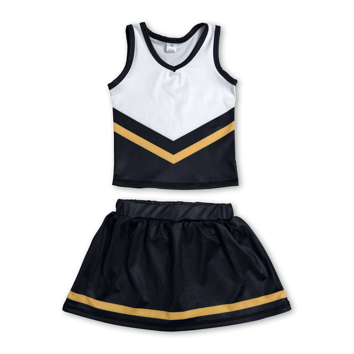 Yawoo Garments - Sleeveless white maroon top skirt girls team cheer active set: Red white / 6-7T
