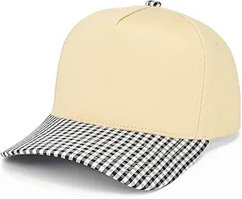 Funky Junque - Two Tone Vintage Snapback Hat - Gingham Print-Black & White