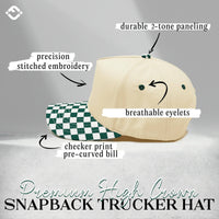 Funky Junque - Two Tone Vintage Snapback Hat - Green Checker/Beige