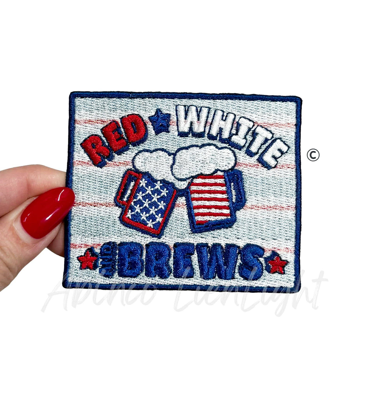 ABLNco - Red White Brews 4th of July Sequin Patch - Small