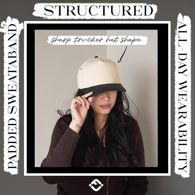 Funky Junque - Two Tone Vintage Snapback Hat - Glitter - Black/Beige