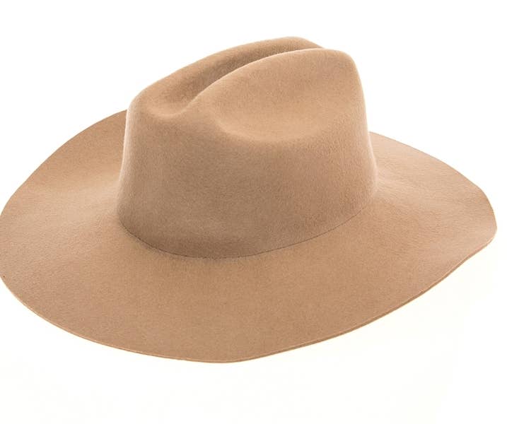 Queens INC - Cowboy hat in 100% Australian wool.: IVORY / ONE SIZE