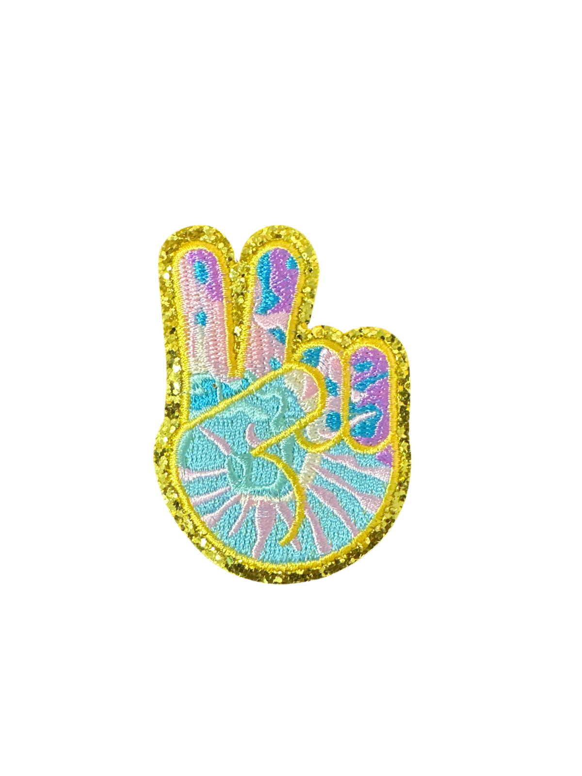 Purple and Blue Hand Peace Out Sign Patch