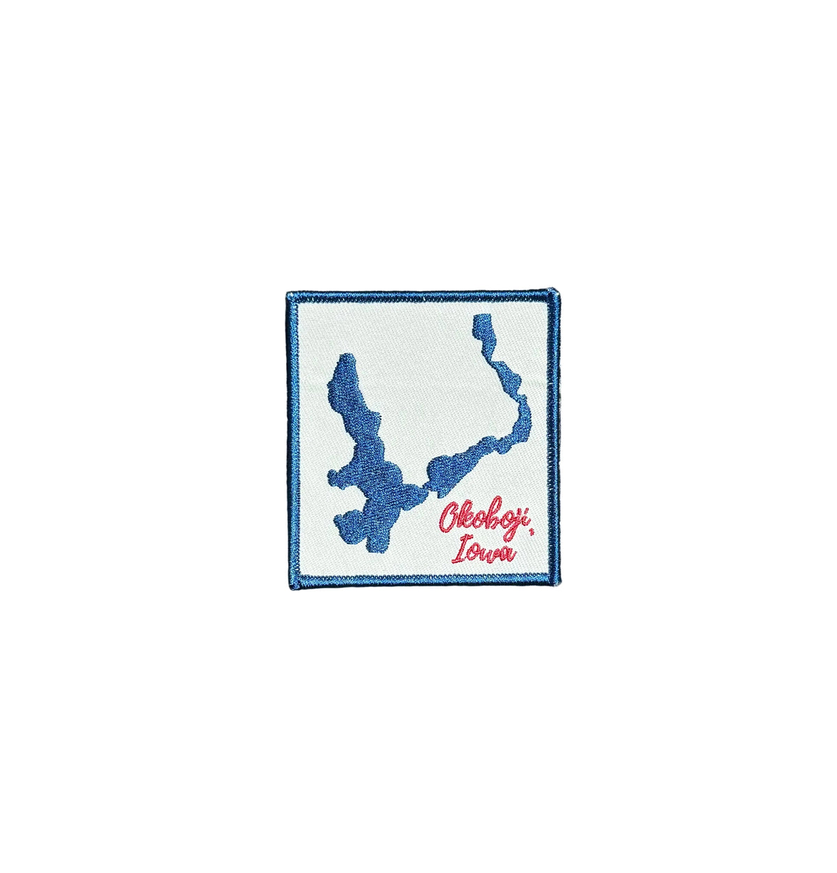Square Okoboji Iowa Lake Outline Patch