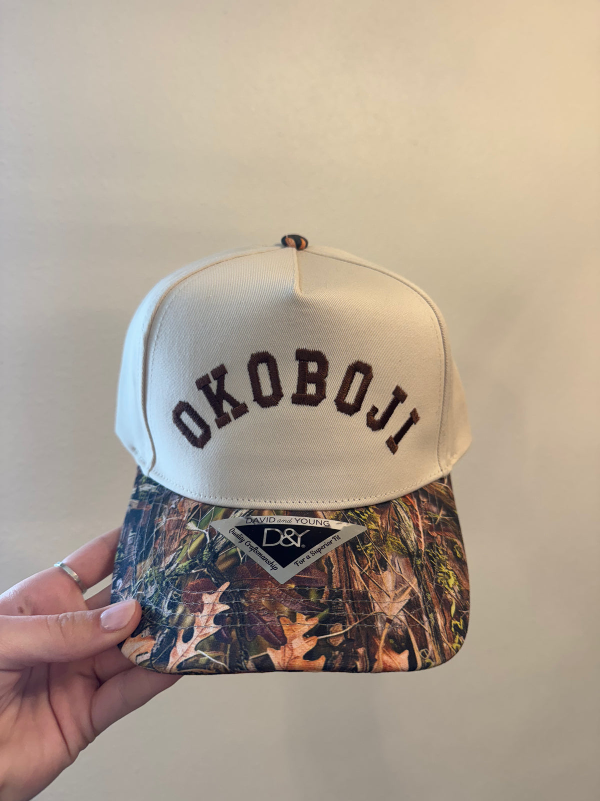Camo & Beige 'Okoboji' Embroidered Canvas Hat