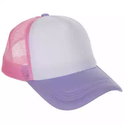 Classic Foam Front Trucker Hat: Purple-Pink-White
