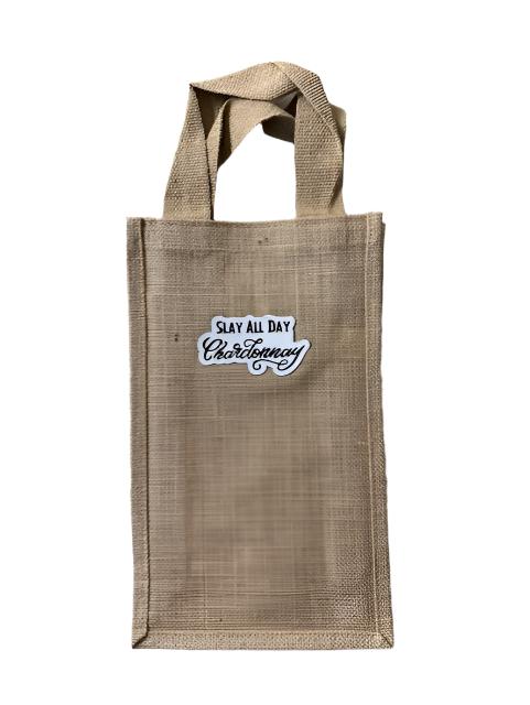 Custom Jute 2 Bottle Wine Bag