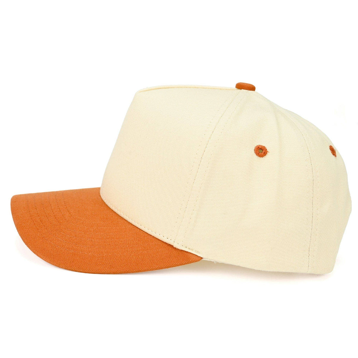 Two Tone Canvas Trucker Hat: Light Pink & Beige