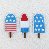 Patriotic Popsicles Embroidered HAT/POCKET Patch