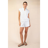 Rae Mode Modal Scuba Luxe V-Neck Sleeveless Top and Shorts Set: Paradise Blue