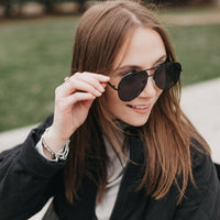 Pretty Simple Alexa Aviator Frame Sunglasses - Brown