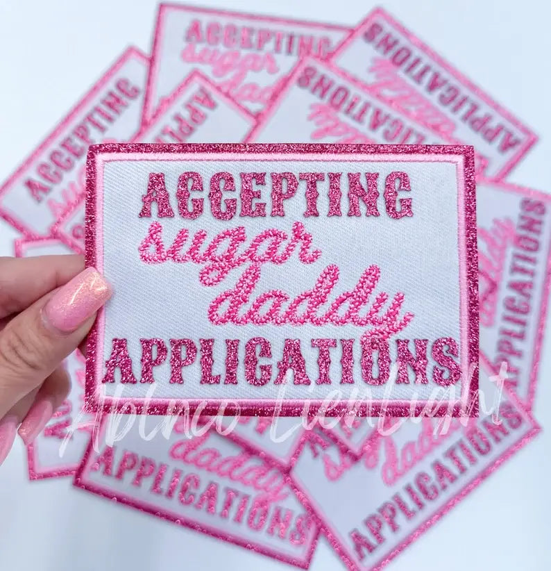 ABLNco - Sugar daddy applications glitter embroidery patch