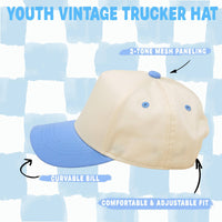 Funky Junque - Kids/Baby Two Tone Vintage Cap - Light Blue/Beige: Kids (2-9 Years)
