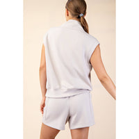Rae Mode Modal Scuba Luxe V-Neck Sleeveless Top and Shorts Set: Paradise Blue