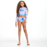 Andy & Evan Girls Tween Rashguard Swim Set: Tie Dye