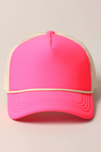 Classic Foam Front Trucker Hat: Lavender-Cream