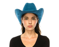 DNMC - Cattleman Cowboy-Cowgirl Hat - Vegan Suede - 12+ Colors!: Teal