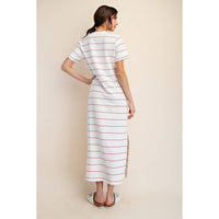 Rae Mode Modal Scuba Stripe Maxi Dress: Cream/Black