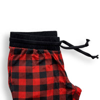 MAMA JOGGERS- Red Buffalo Plaid: L